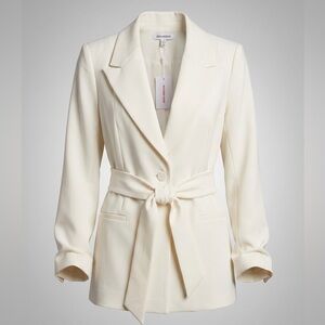 Good American NWT Belted Waist Blazer - Ivory Cream Off-White Blazer size 4